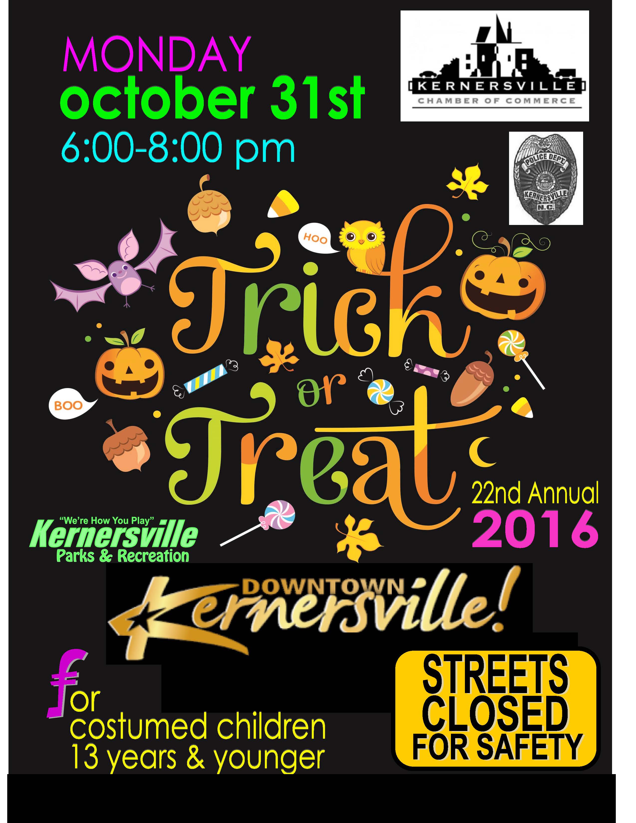 Downtown Trick or Treat Flyer 2016