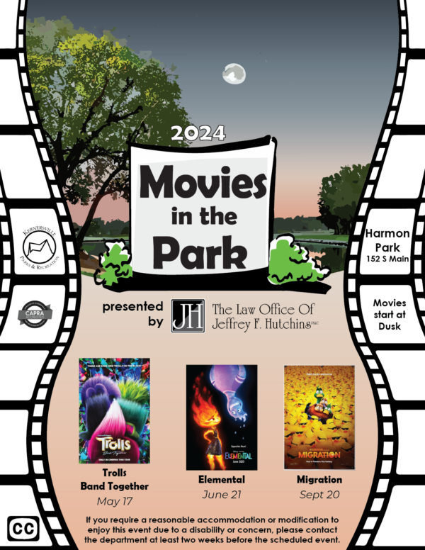 movies in the park series. trolls 3. elemental. migration.