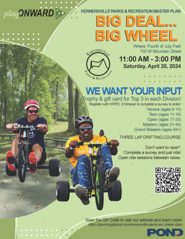 big deal, big wheel. saturday april 20th at fourth of july park at 11am.